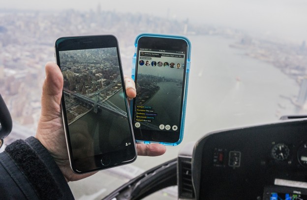 Meerkat App and Periscope App from Helicopter over New York City. Photo by Anthony Quintano